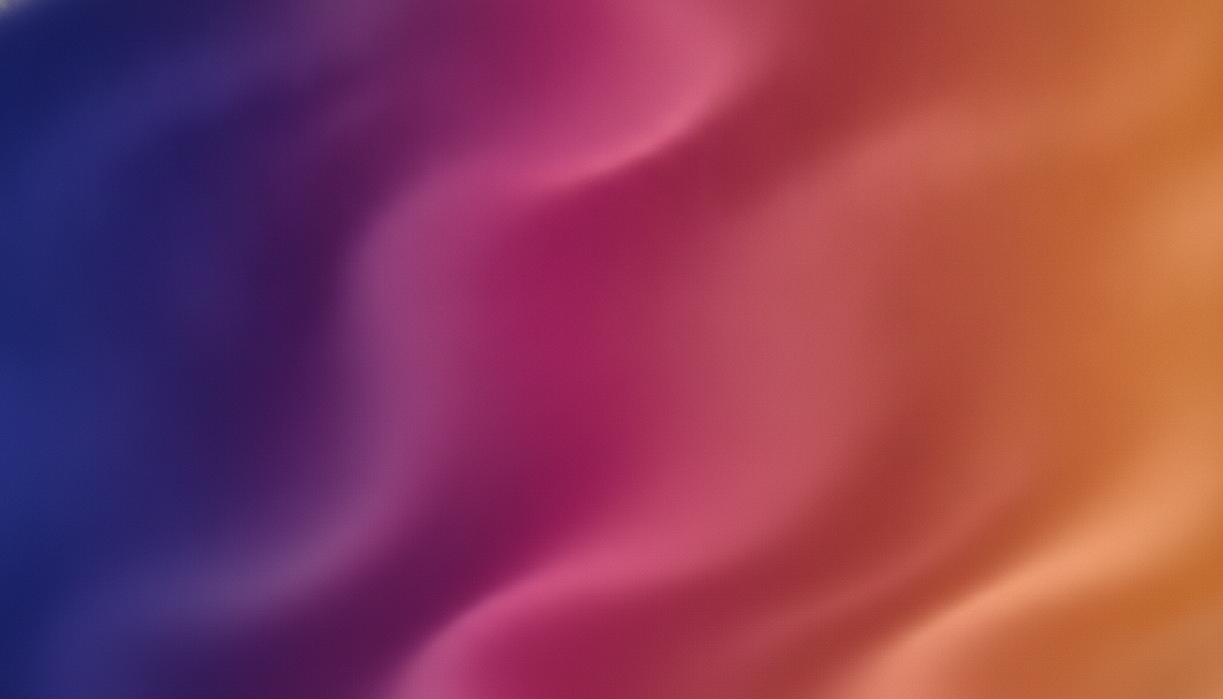 AI background generator example — a smooth abstract mesh gradient in indigo, magenta and amber with soft grain