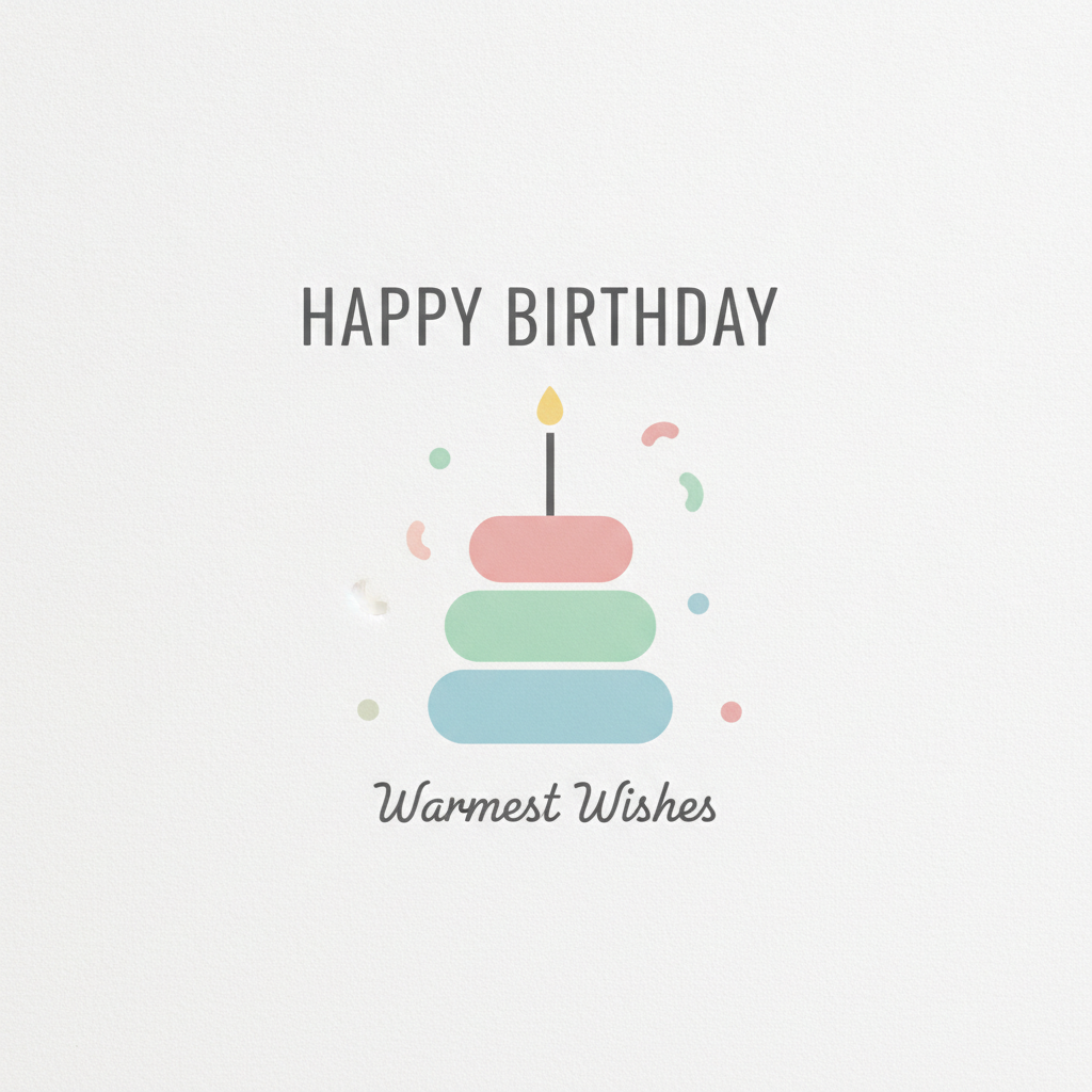 AI birthday card generator result — a modern minimalist happy birthday card with bold typography