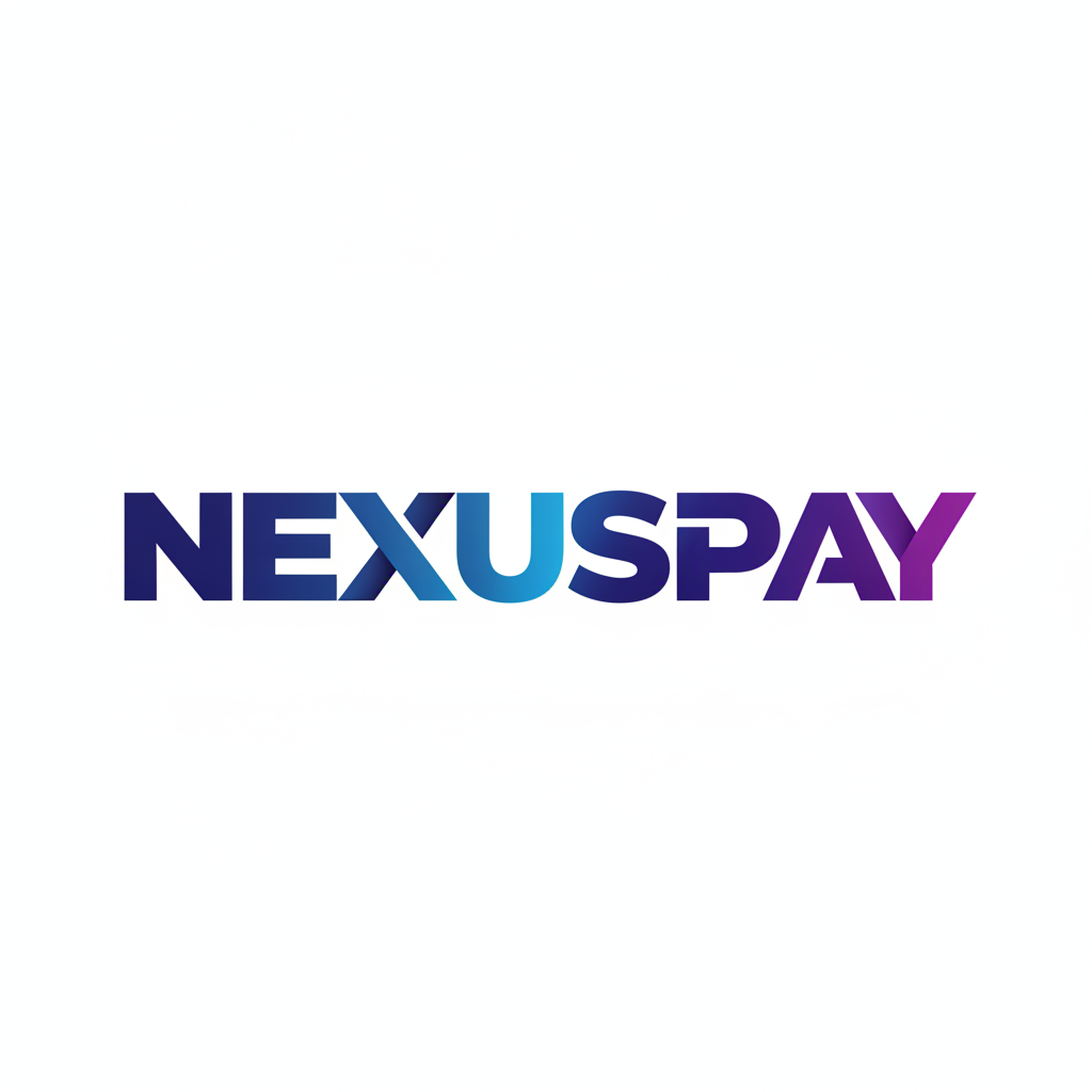 Bold fintech wordmark logo with geometric custom lettering and a blue to violet gradient from automated logo generation