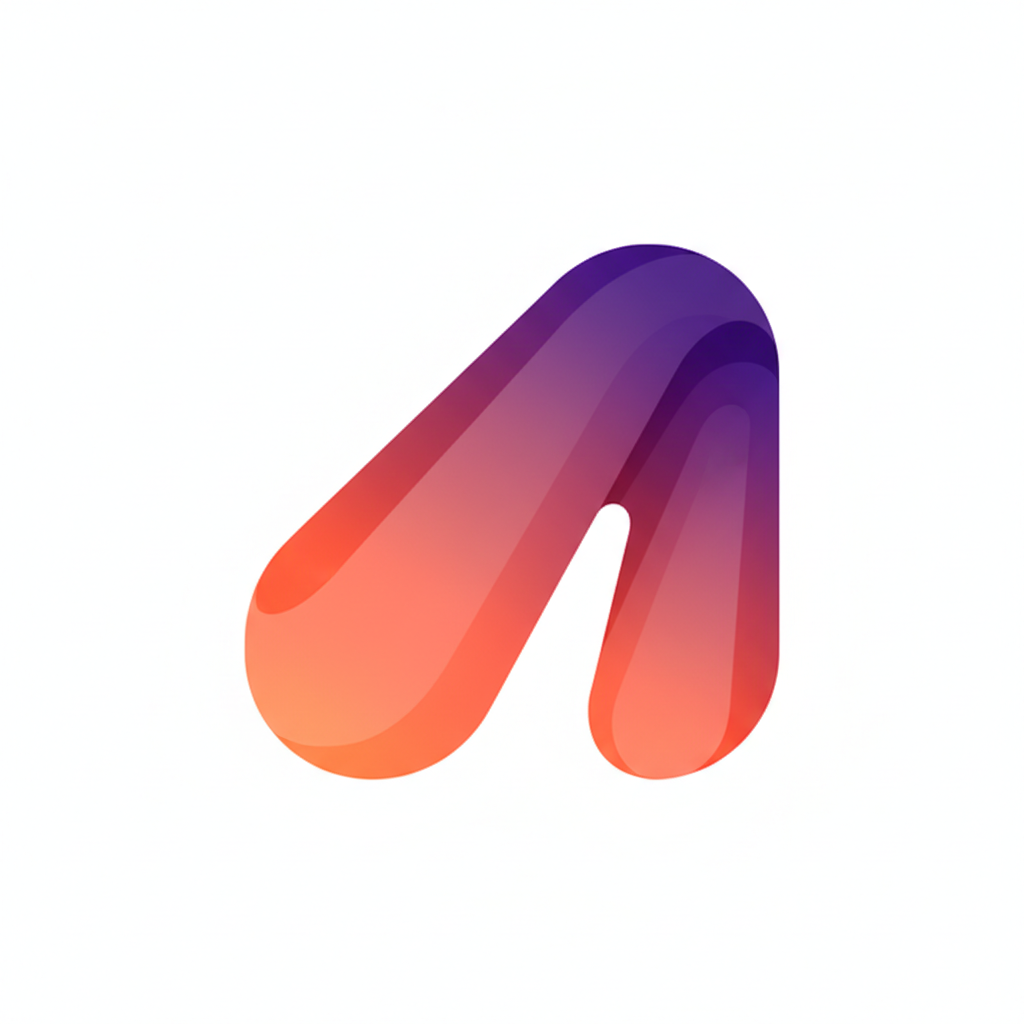 Gradient app icon logo for a creative SaaS product generated by the AI custom logo creator in coral and purple