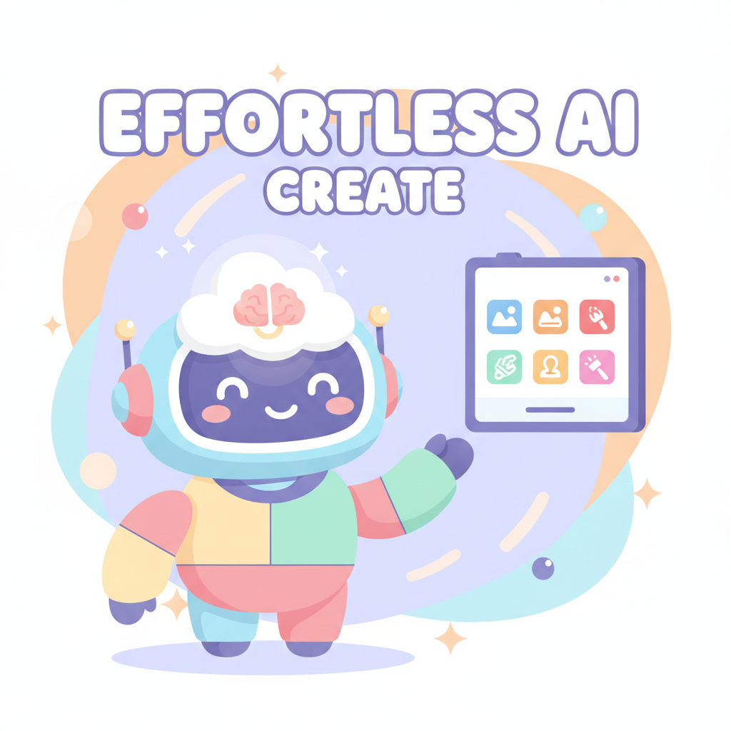 AI encoder-free image generator output — a friendly cartoon mascot in a clean flat-design illustration