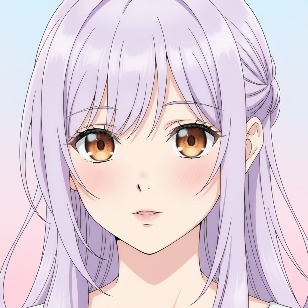 AI face generator result — an anime style face close up of an original character with clean linework