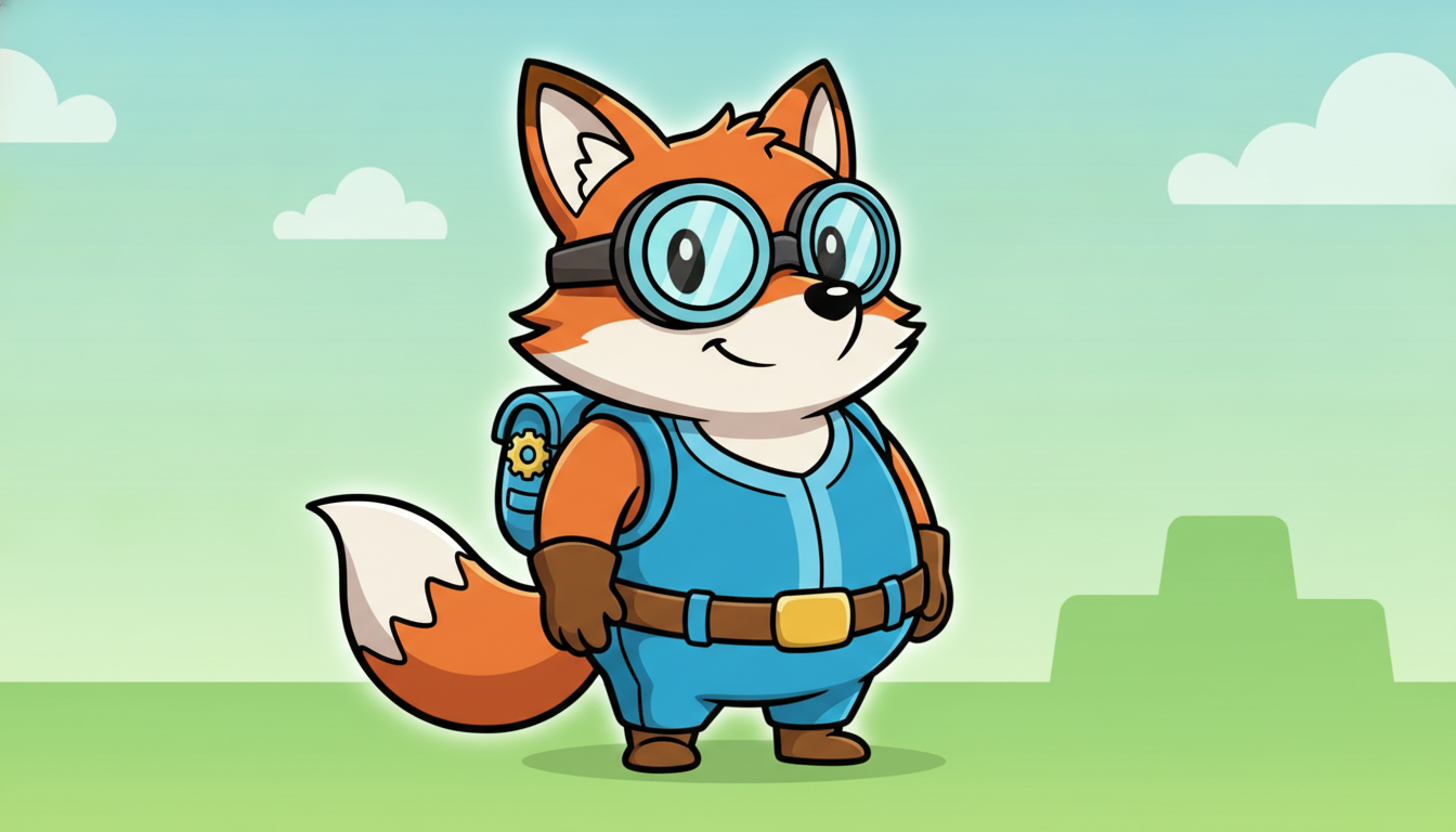 AI game asset generator result — a cute 2D platformer hero character in an idle pose as a clean game asset