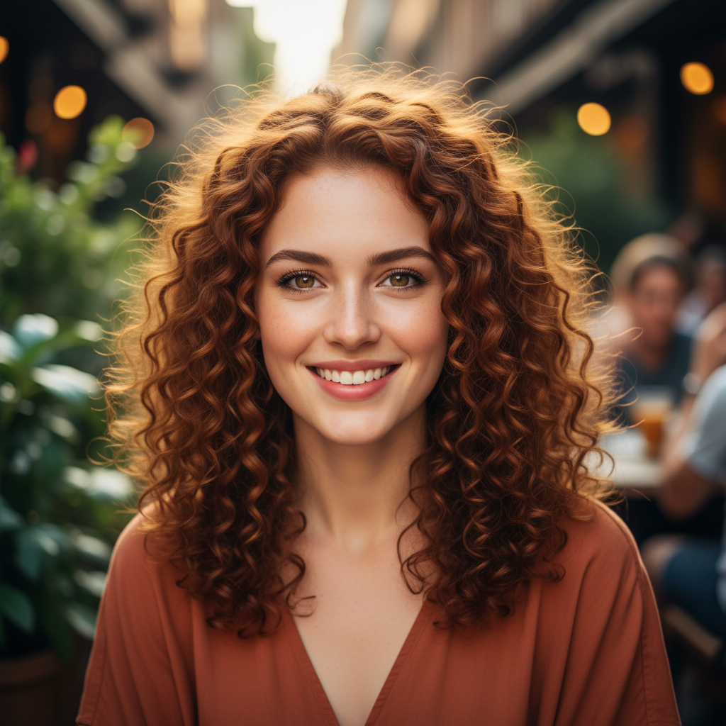 AI image cropper output for social media — vibrant portrait photo automatically cropped to Instagram square 1:1 aspect ratio with perfect rule-of-thirds composition