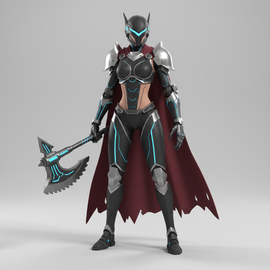 AI image enhancement for Viggle showing a stylized 3D game character on a plain background