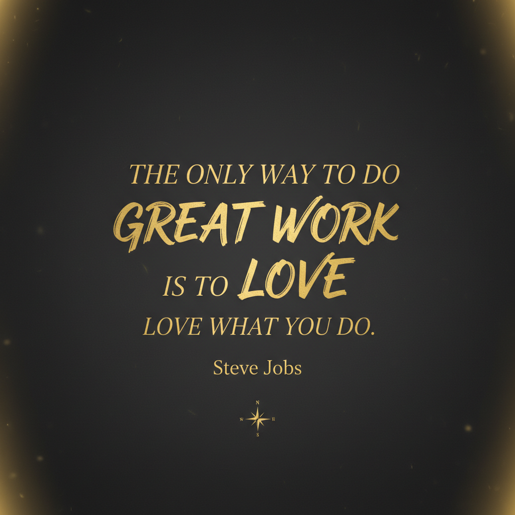 AI image for social media — an elegant motivational quote graphic with gold typography on a dark background