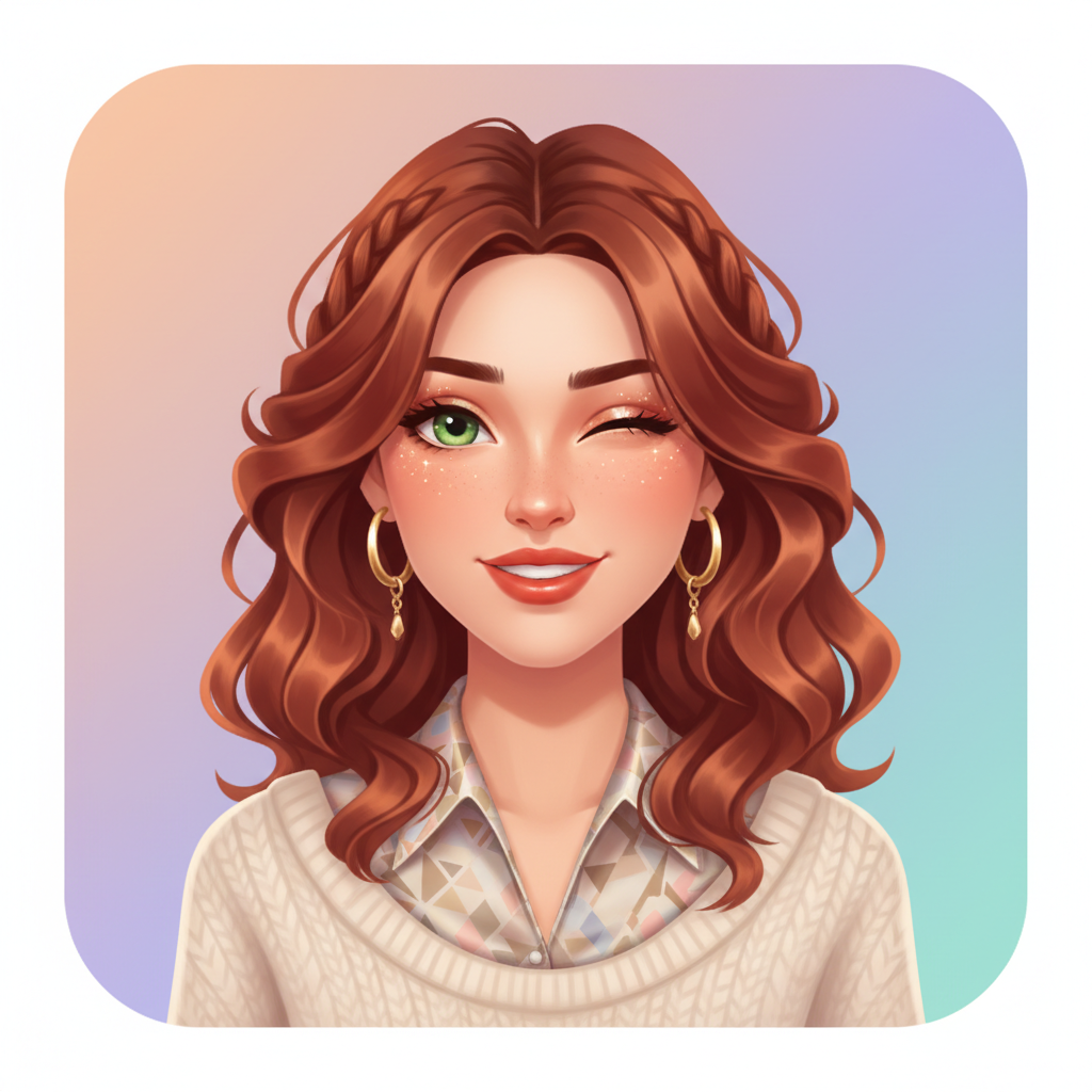 Modern stylish character avatar generated by AI for a chat app profile picture