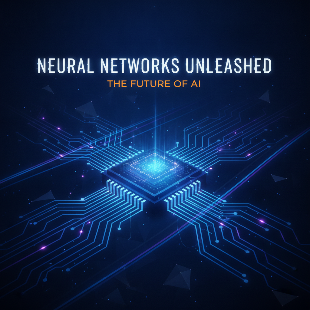 AI image generator for bloggers result — an abstract tech blog thumbnail with a glowing digital network on a dark gradient background