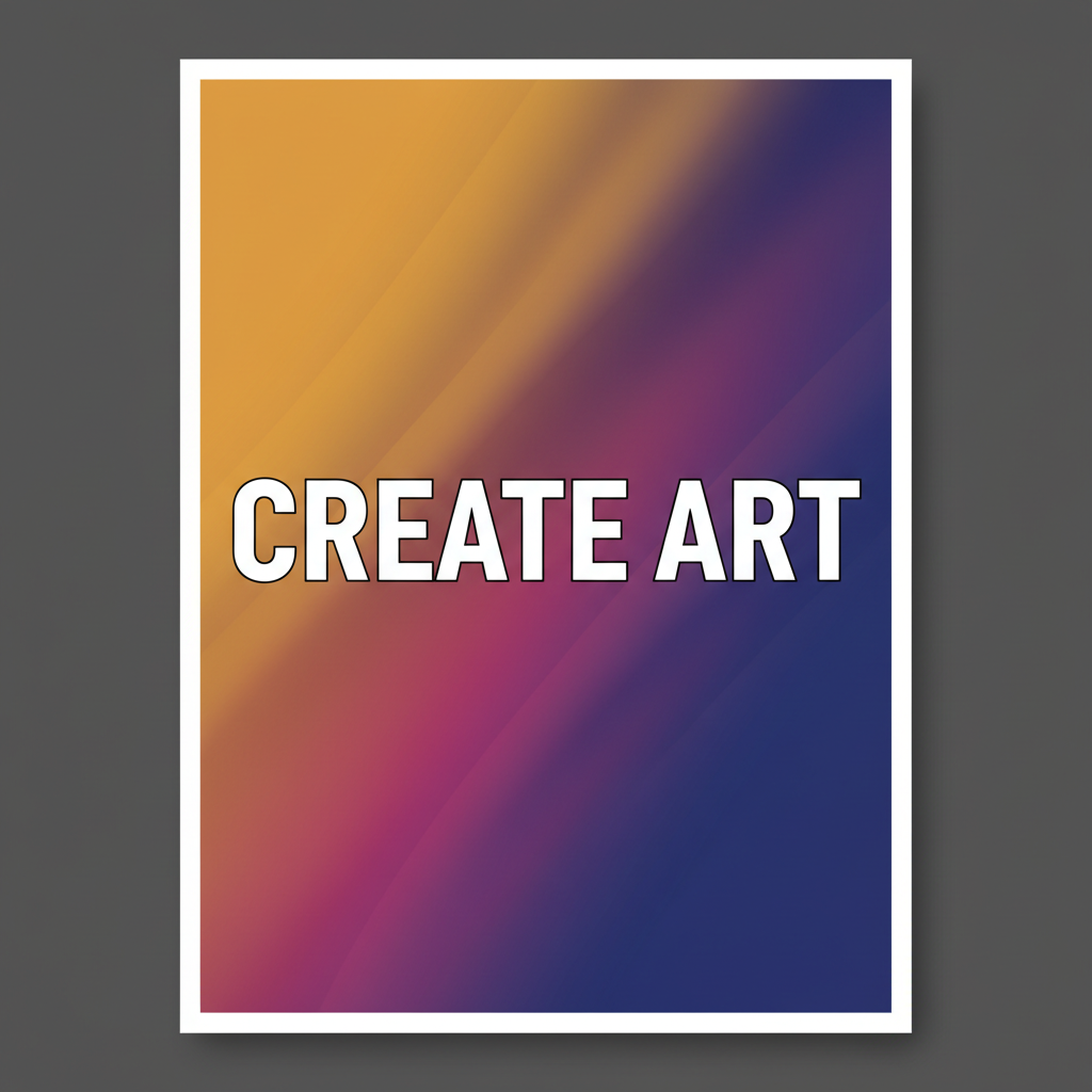 Typographic poster with crisp bold lettering over an amber and indigo gradient, demonstrating legible in-image text rendering