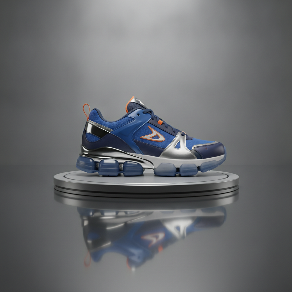 3D model from an image of a photorealistic sneaker product on a display stand