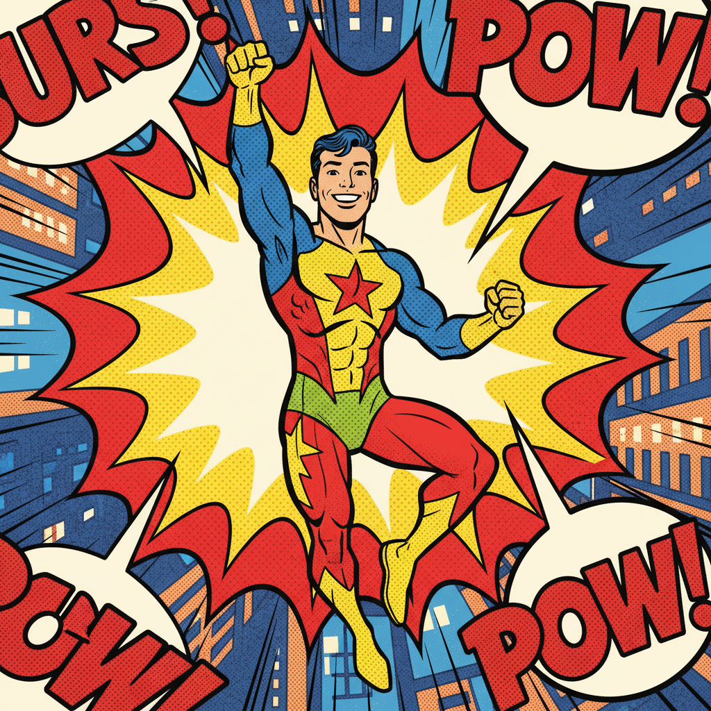 AI image to cartoon generator result — a photo turned into a bold comic book style cartoon with ink outlines