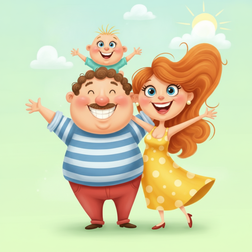 AI image to cartoon generator result — a photo turned into a playful exaggerated caricature cartoon