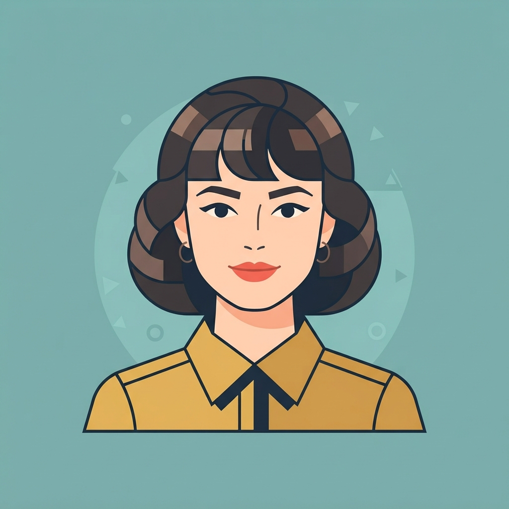 AI image to vector converter result — a flat vector portrait of a young woman with smooth color blocks and clean outlines