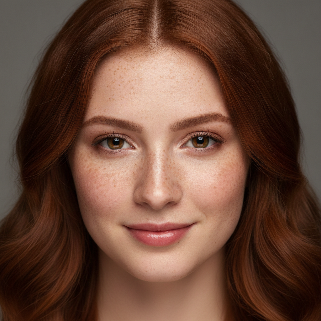 AI enhanced high-resolution portrait showing individual hair strands and natural skin texture, sharp focus
