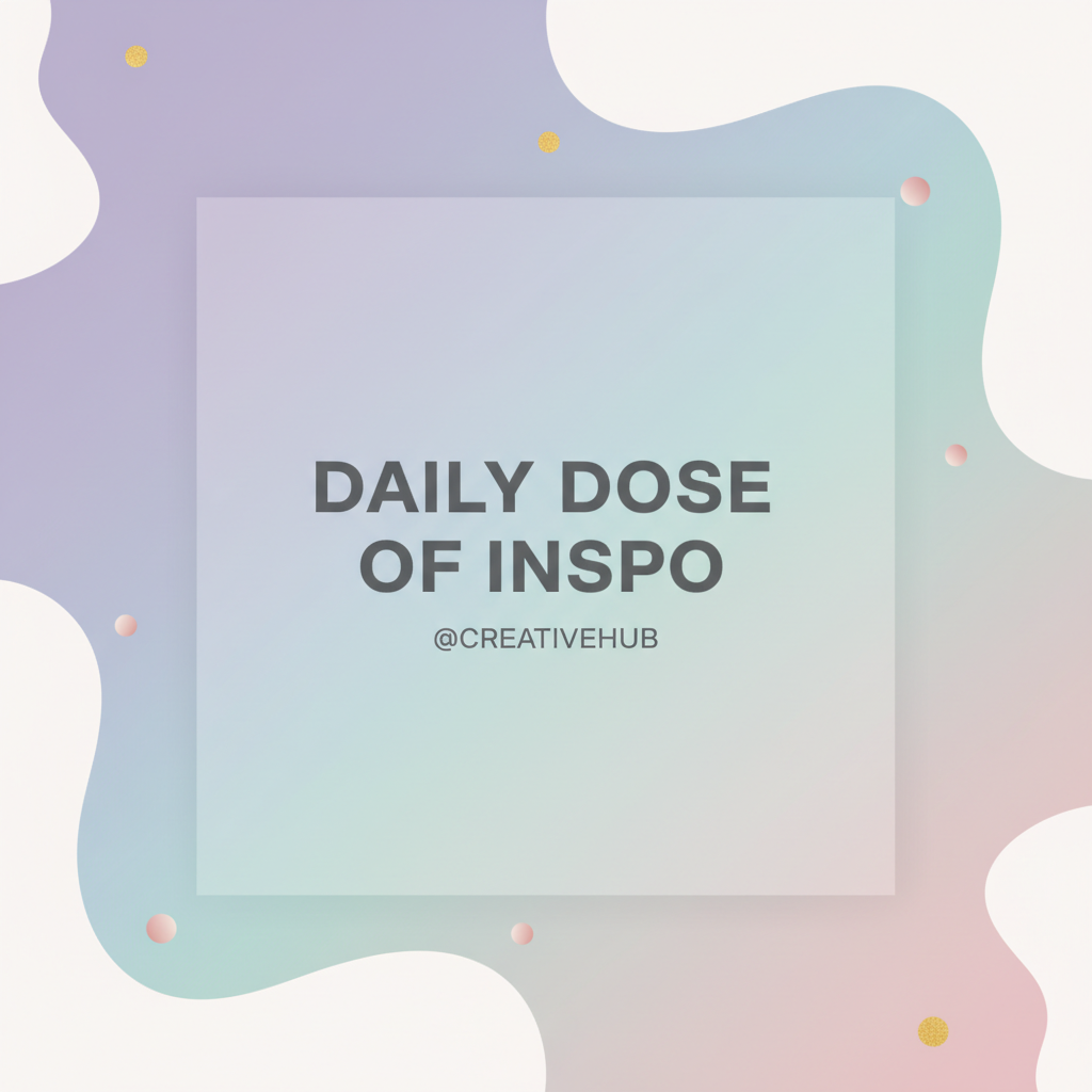 AI keyboard-driven image generator output — a trendy social media post graphic with pastel gradient background and abstract shapes