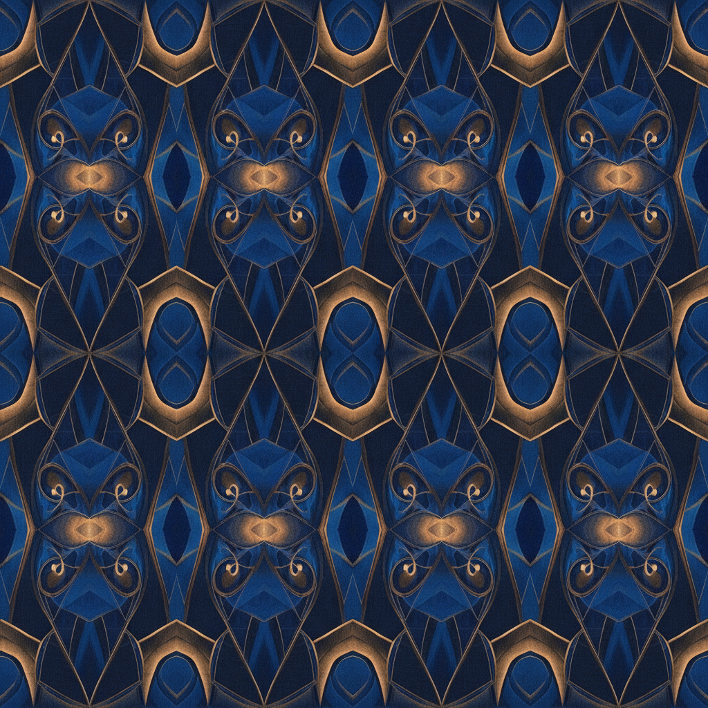 AI large-scale image creation output — a high-resolution trade-show backdrop wall graphic with abstract geometric patterns