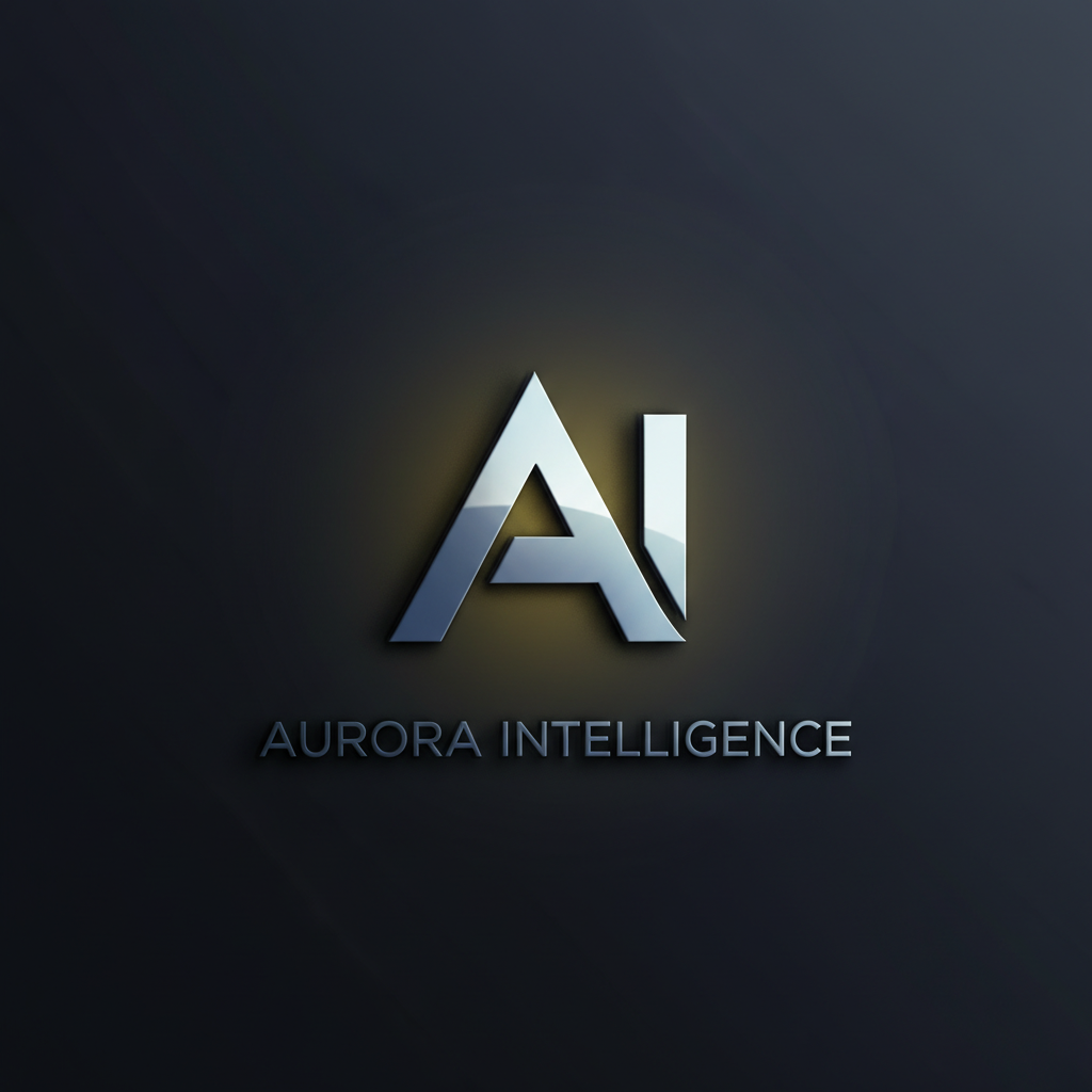 AI logo design tool showcase showing a minimalist modern monogram logo with sharp clean vector lines, professional corporate identity style, on a dark gradient background with soft yellow accent glow