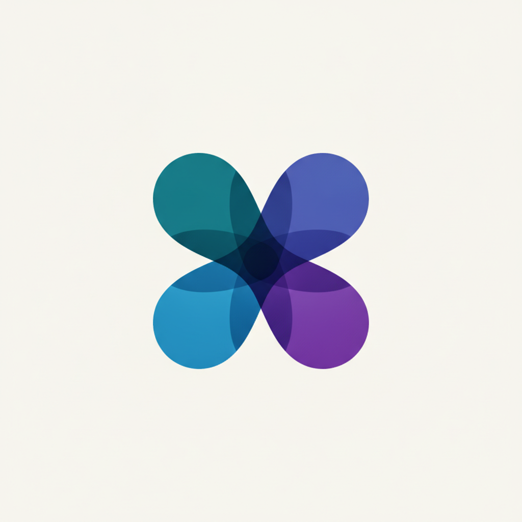 AI logo generator result — an abstract geometric gradient app icon logo mark
