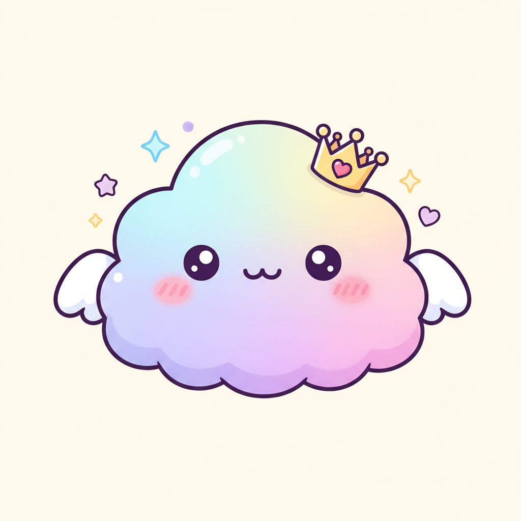 AI mascot generator result — a cute kawaii cloud app mascot