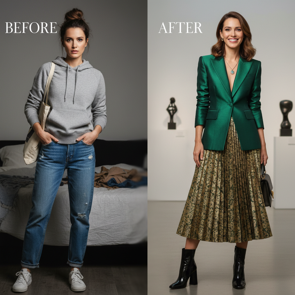 AI generated casual summer outfit with linen shirt and shorts