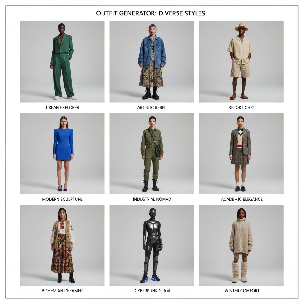 AI generated bohemian fashion outfit with maxi dress