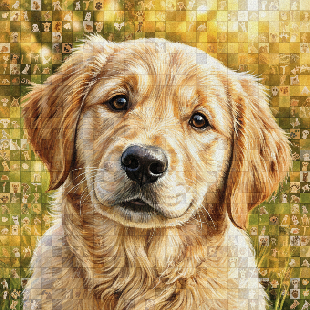 AI photo mosaic creator city skyline mosaic created from miniature street photography tiles, golden hour lighting and warm urban tones, masterful composition with crisp downtown detail, polished create mosaics with AI 4K finish ready for editorial spread