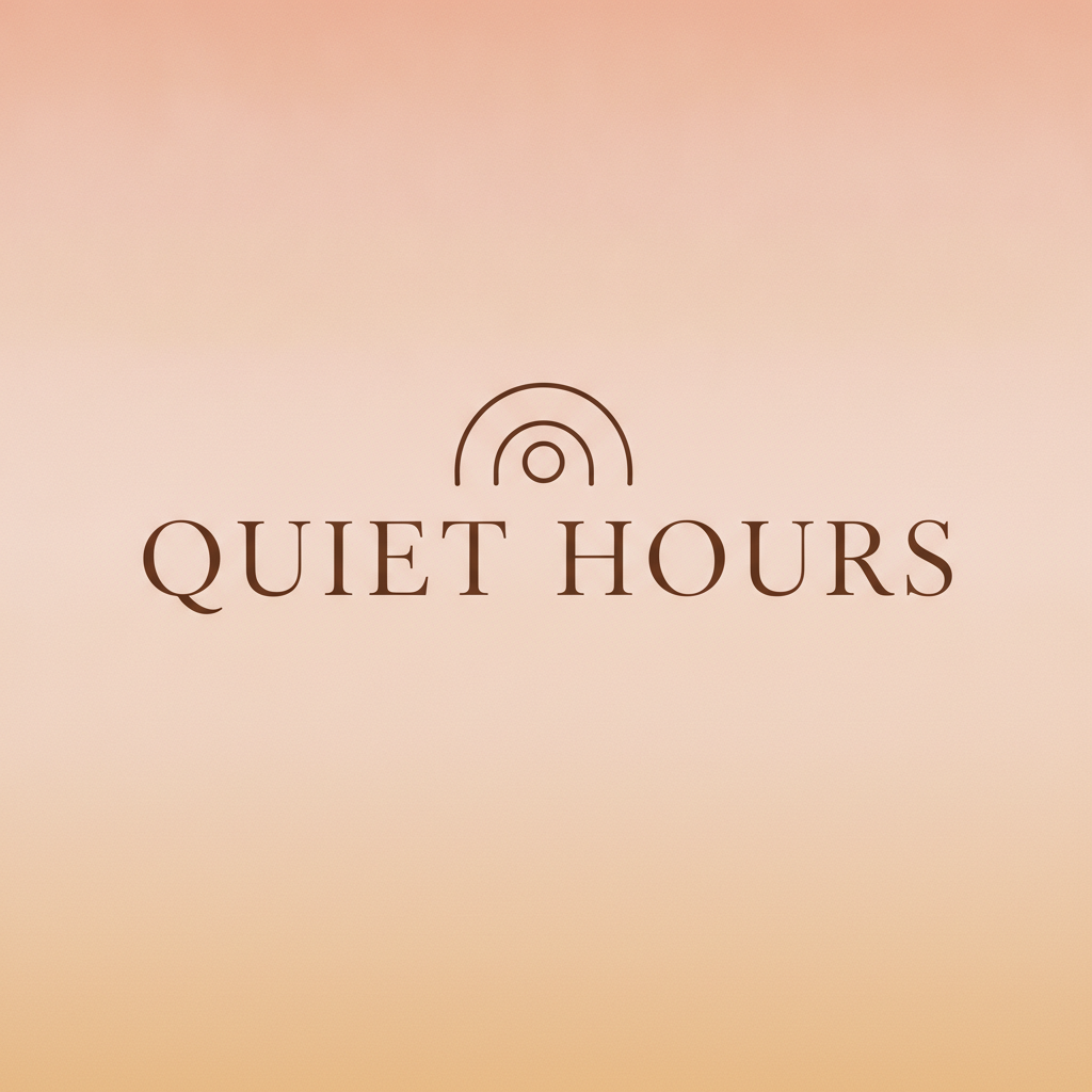 Podcast artwork example — a calm wellness podcast cover with a soft sunrise gradient and letterspaced serif title