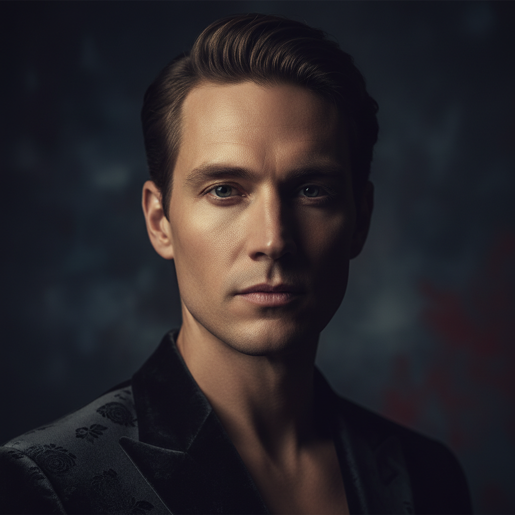 Creative portrait with cinematic color grading, dramatic lighting, and ultra-sharp facial detail from the AI portrait enhancement tool