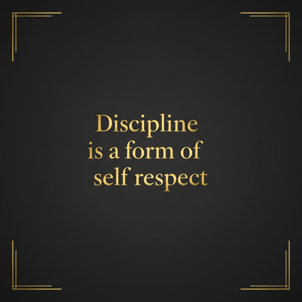 Quote poster maker example — gold serif type centred on a near black background with thin gold corner brackets