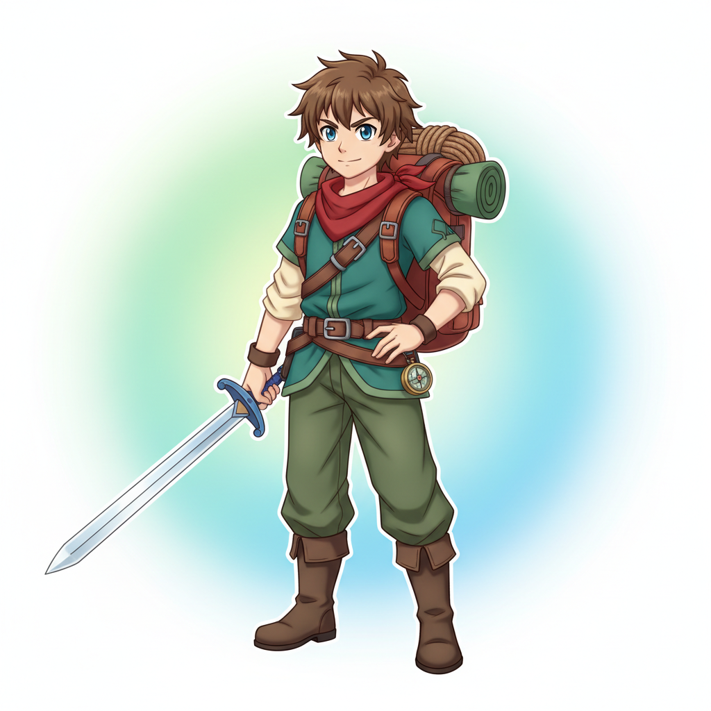 Line-art character sketch converted into a polished full-color anime illustration with the AI sketch to image converter