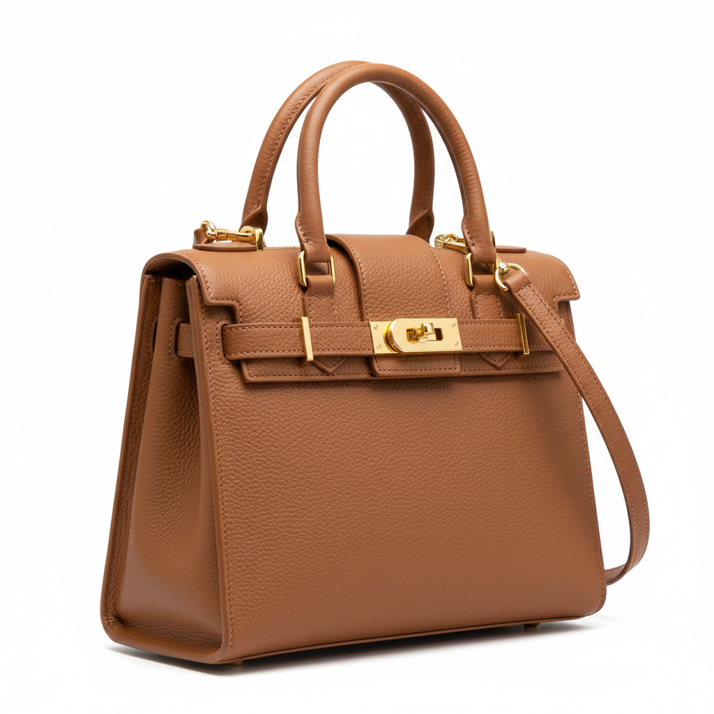 AI vs Photoshop image editing — a product handbag photo with the background removed to clean white by AI in seconds