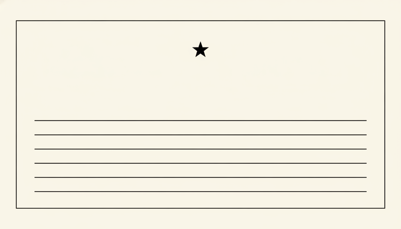 Free gift certificate maker example — a minimal cream certificate with a hairline black border, a small star ornament and ruled write-in lines