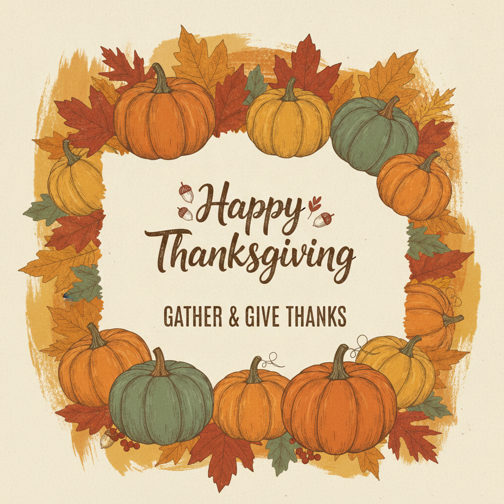 ai holiday card maker thanksgiving card design