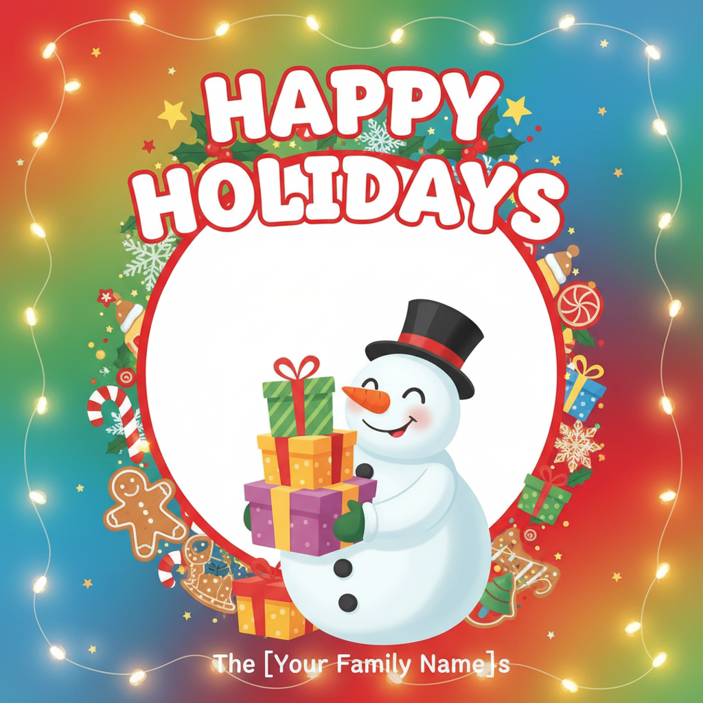 ai holiday card maker playful family card design