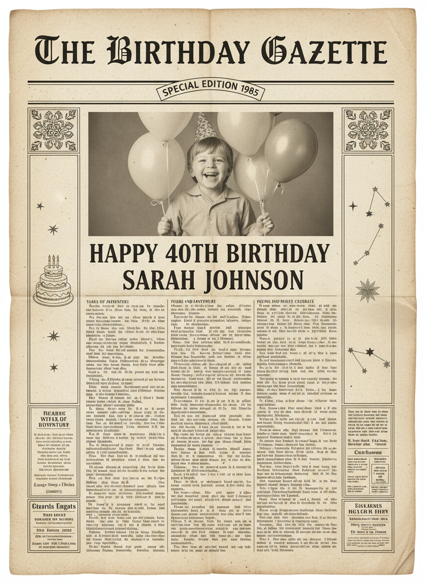 AI vintage 1920s art deco newspaper front page The Daily Chronicle masthead, market headline, halftone city photograph and jazz age newsprint columns on aged sepia paper