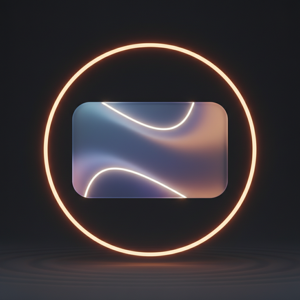 Inclusive design AI example — interface card on a dark surface with a thick bright amber focus outline ring glowing around it