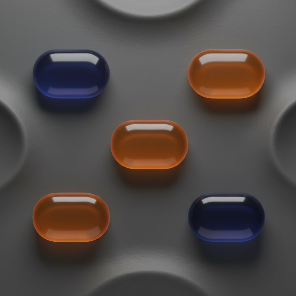 AI WCAG tools example — large rounded touch target buttons in amber and deep indigo spaced generously apart on a soft grey surface