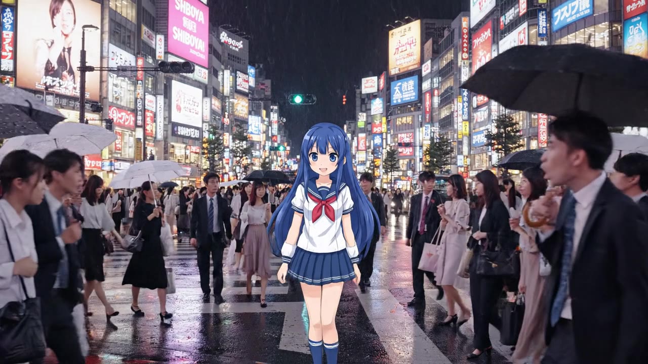 Anime Girl in Real Tokyo