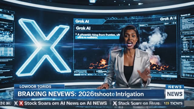 [social-ad] Breaking news broadcast style: a sleek holograph…