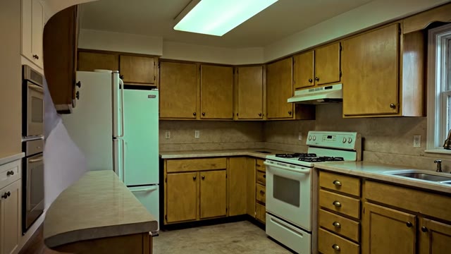 [before-after] A dramatic kitchen renovation reveal. The sce…