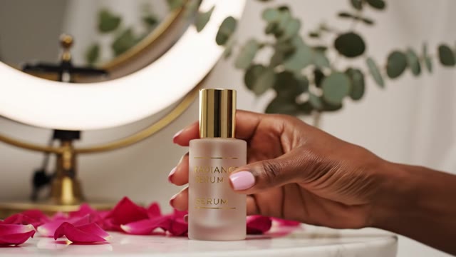 [tiktok-viral] A sleek frosted glass skincare bottle with mi…