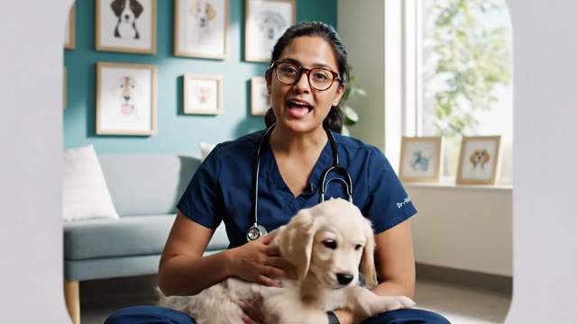 Vet talking-head invite to book same-week visit, image-to-vi…