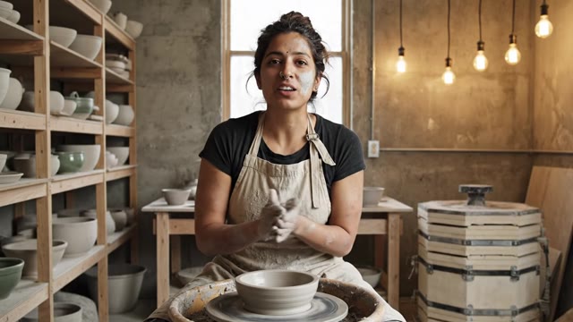 Female-owned Asheville pottery studio owner phone-pitches be…