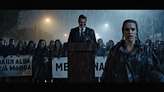 Create a 40+ minute drama episode titled “When Silence Screams”.
Genre: Drama / Mystery. Setting: Small Brazilian town. Tone: Dark and emotional.

Main characters: Lívia (23), survivor; Augusto (55), politician; Helena (24), second survivor; Miguel (35), journalist.

Visual style: cold colors, low light, rain, silence, close-up emotions.

Story structure:

Scene 1 – Flashback, orphanage on fire.
Young Lívia: “Abre a porta! Por favor!”
Adult Lívia wakes up: “Não foi um acidente.”

Scene 2 – Bus station.
Lívia: “Eu voltei… e desta vez não vou fugir.”

Scene 3 – City whispers.
Woman: “É ela… a menina do incêndio.”

Scene 4 – First meeting.
Miguel: “Ninguém quer reabrir isso.”
Lívia: “Então é por isso que precisa ser reaberto.”

Scene 5 – Psychiatric clinic.
Helena: “Ele mandou fechar…”
Lívia: “Quem fez isso com a gente?”

Scene 6 – Political event.
Augusto: “Você não devia estar aqui.”
Lívia: “Perigoso foi o que o senhor fez conosco.”

Scene 7 – Threat call.
Voice: “Você não devia investigar.”
Lívia: “Eu já morri uma vez.”

Scene 8 – Evidence.
Audio Augusto: “Tranque tudo. Hoje isso termina.”

Scene 9 – Car sabotage, hospital.
Lívia: “Isso não acaba aqui.”

Final scene.
Augusto (whisper): “Eu não estava sozinho.”

Instructions: All dialogue in Portuguese, slow tension, emotional acting, strong cliffhanger, runtime over 40 minutes.