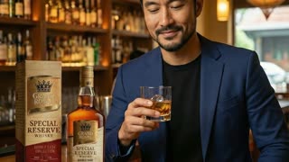 Script – Part 1
“Whisky ဆိုတာ…
သောက်ချင်လို့ သောက်တာမဟုတ်ဘူး။
ဘဝထဲက မမေ့နိုင်တဲ့ moment ကို
သိမ်းထားချင်လို့ သောက်တာပါ”

Script – Part 2
“ကျွန်တော်ကတော့
အောင်မြင်မှုတွေအတွက်
Grand Royal Special Reserve Whisky တစ်ခွက်နဲ့
အတူ အဖော်ပြုလေ့ရှိပါတယ်..”

Theme
Elite Myanmar executive lounge with dark teak wood, marble textures, warm amber lighting, refined masculine luxury mood, subtle lacquerware decor, shallow depth of field, intimate premium atmosphere, no pagoda, no religious symbols.

This setup is:

✅ Script split into 2 parts

✅ Themes aligned

✅ 8 sec safe

✅ Brand words untouched

If you want next:

🎬 Camera angles per script part

⏱️ Exact second timing

📱 Vertical format