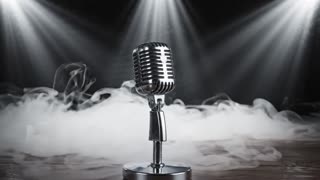 3D-style classic microphone rotation along the X-axis

Slow cinematic camera zoom toward the microphone

Low-lying drifting fog with realistic movement

MP4 output

Smooth 30 FPS playback loop
