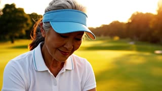Golden Hour Golfer Close-Up