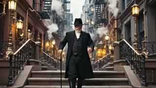 Ultrarealistic exterior shot wide-screen of  classic brownst…