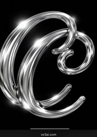 Make these two letters move between each other lightly, and putting a slight glow on them, Just letter C  in noir-inspired black and white with dramatic shadows and high contrast lighting