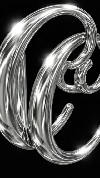 Make these two letters move between each other lightly, and putting a slight glow on them, Just letter C  in noir-inspired black and white with dramatic shadows and high contrast lighting